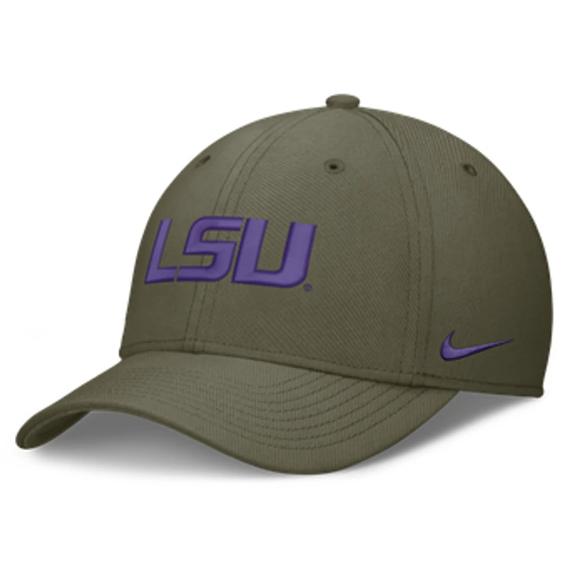 Men's Nike  Olive LSU Tigers Primetime SwooshFlex Dri-FIT Hat