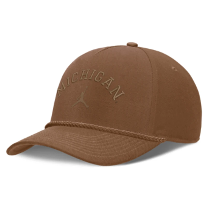 Unisex Jordan Brand Tan Michigan Wolverines Campus Prep Tonal Rope Rise 5-Panel Adjustable Hat