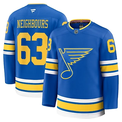 Men's Fanatics Jake Neighbours Blue St. Louis Blues Home Premium Jersey