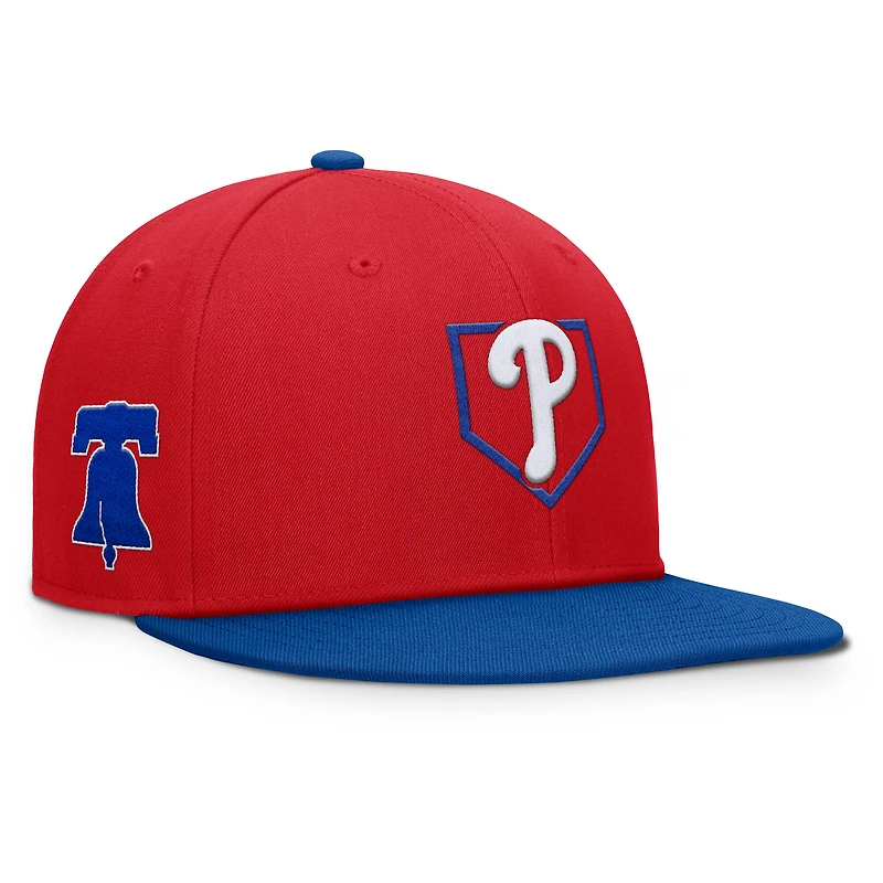 Men's Fanatics Red/Royal Philadelphia Phillies Batter's Box Snapback Hat