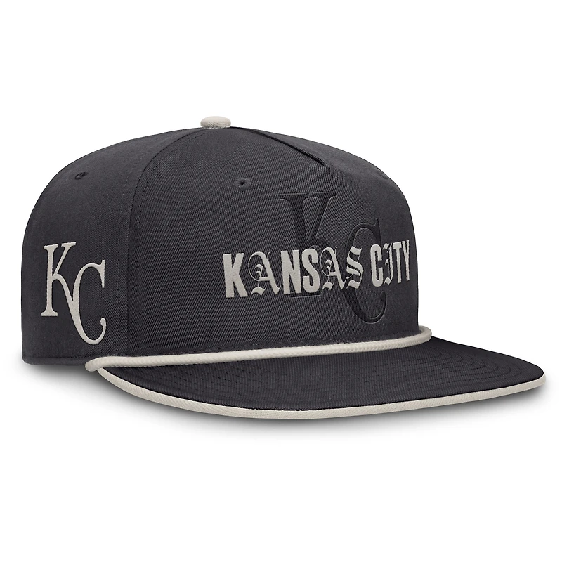 Men's Fanatics Graphite Kansas City Royals Gapper Snapback Hat