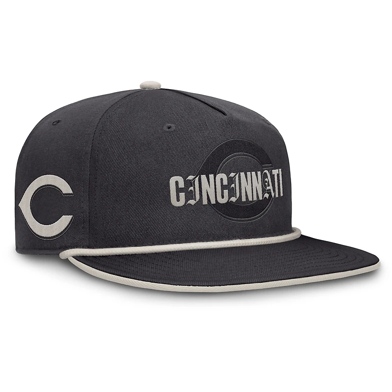 Men's Fanatics Graphite Cincinnati Reds Gapper Snapback Hat