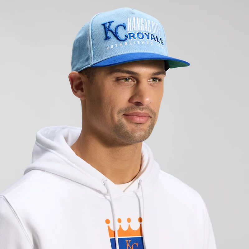 Men's Fanatics  Denim Kansas City Royals Twinbill Snapback Hat