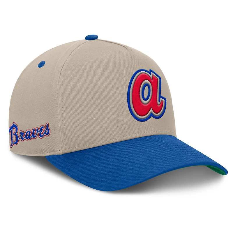 Men's Fanatics Khaki/Royal Atlanta Braves Veteran A-Frame Adjustable Hat
