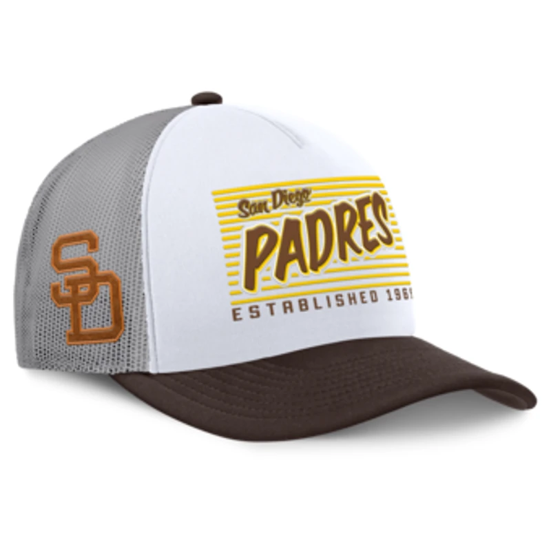 Men's Fanatics White/Brown San Diego Padres On Deck A-Frame Snapback Hat