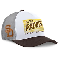 Men's Fanatics White/Brown San Diego Padres On Deck A-Frame Snapback Hat