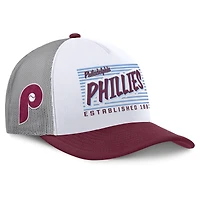 Men's Fanatics White/Burgundy Philadelphia Phillies On Deck A-Frame Snapback Hat