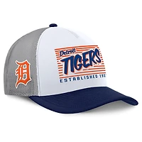 Men's Fanatics White/Navy Detroit Tigers On Deck A-Frame Snapback Hat