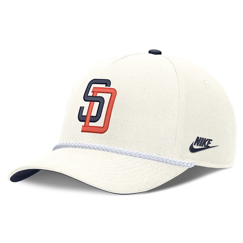 Men's Nike Cream San Diego Padres Cooperstown Rise Adjustable Hat
