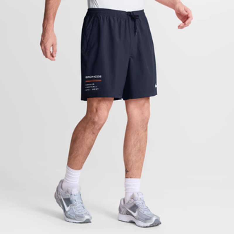 Men's Nike Navy Denver Broncos Form Dri-FIT Shorts