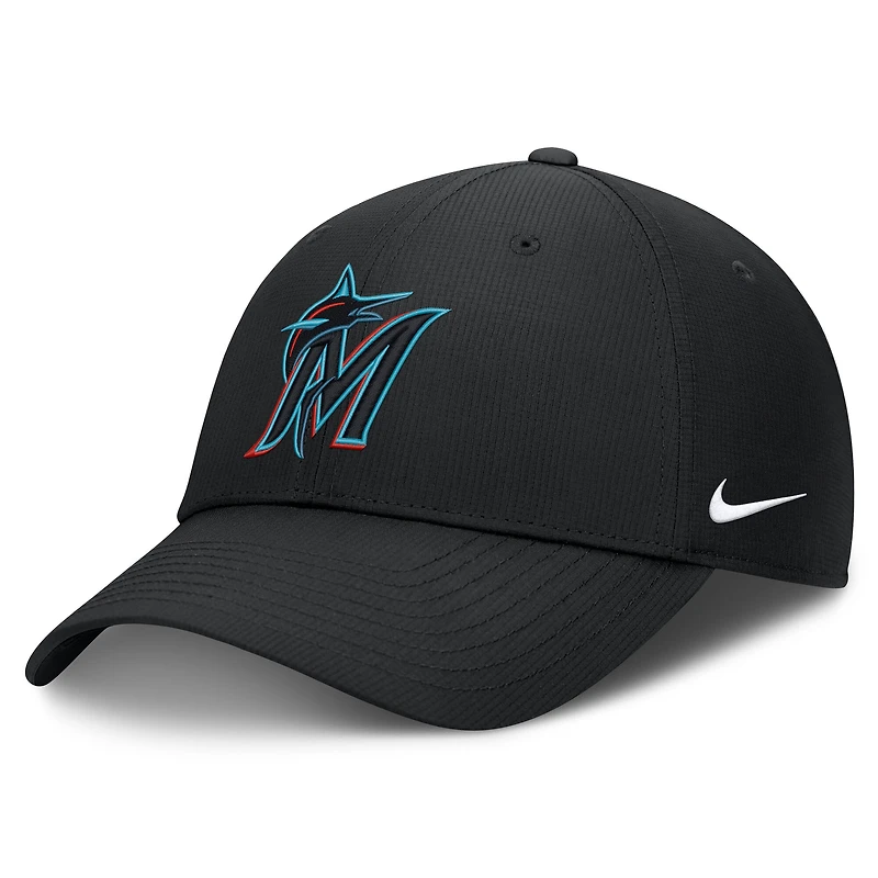 Men's Nike  Black Miami Marlins Dri-FIT Club Adjustable Hat