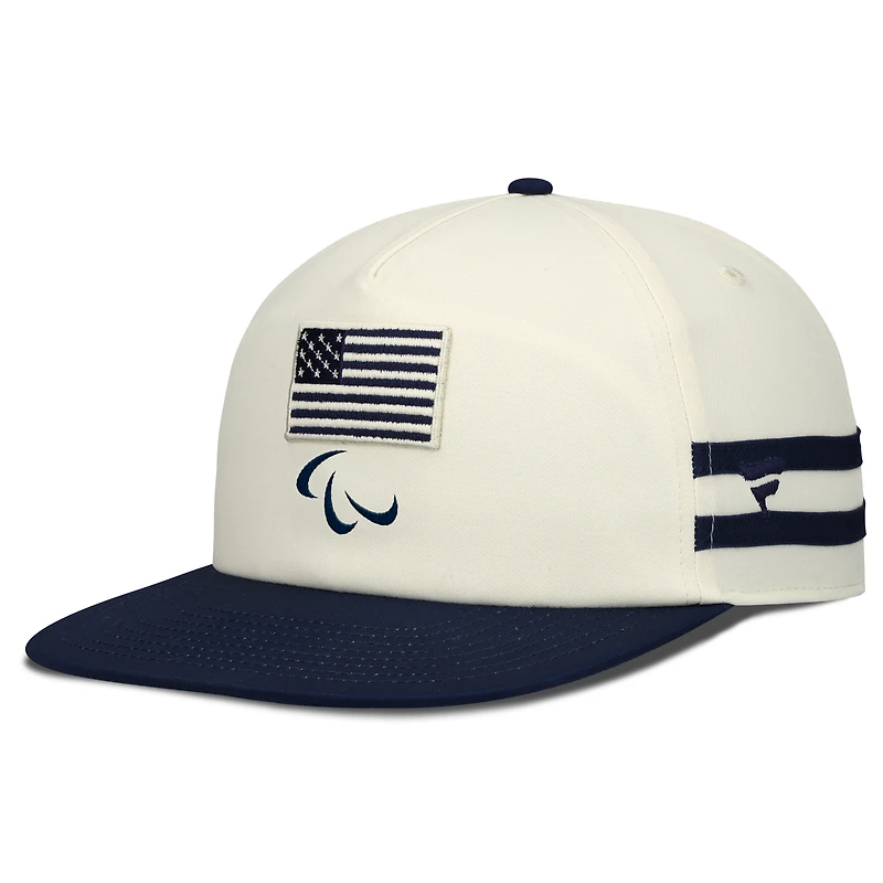 Men's Fanatics Cream/Navy U.S. Paralympics Golfer Snapback Hat