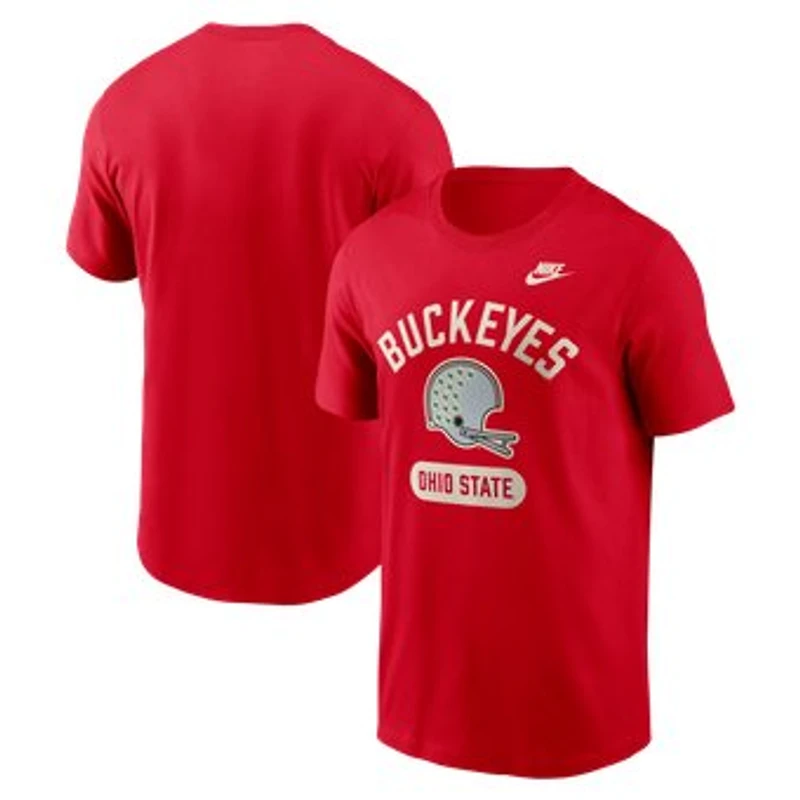 Men's Nike Scarlet Ohio State Buckeyes Legacy Arch Helmet T-Shirt