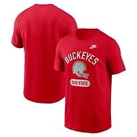 Men's Nike Scarlet Ohio State Buckeyes Legacy Arch Helmet T-Shirt