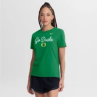 Women's Nike Green Oregon Ducks Script Mantra Logo T-Shirt