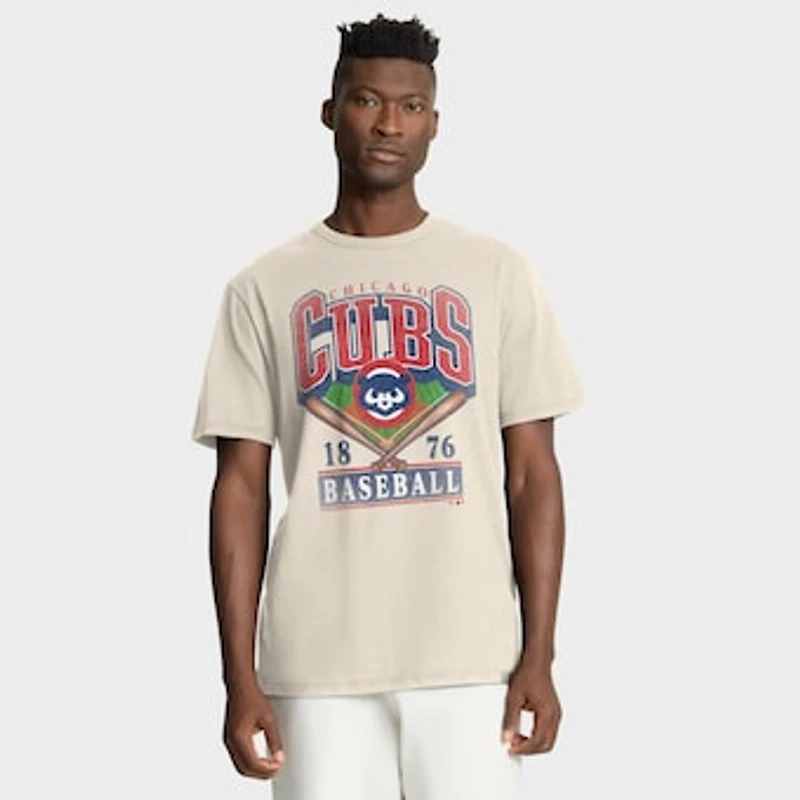 Men's Fanatics Tan Chicago Cubs Stadium Slub T-Shirt