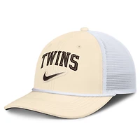Men's Nike Natural/White Minnesota Twins Rise Dri-FIT Trucker Adjustable Hat​