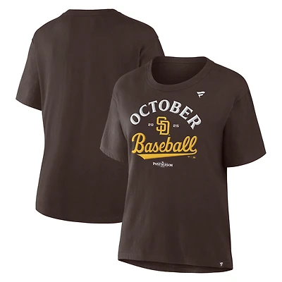 Women's  Brown San Diego Padres 2025 MLB Postseason Locker Room T-Shirt