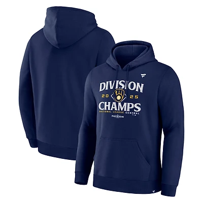 Men's Fanatics  Navy Milwaukee Brewers 2025 NL Central Division Champions Locker Room Hoodie