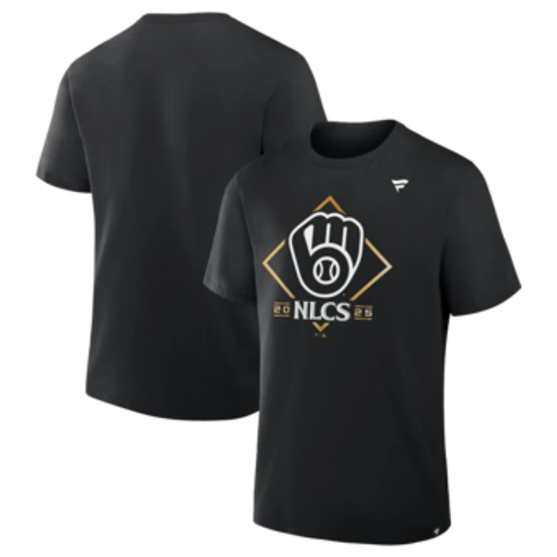 Men's Fanatics Black Milwaukee Brewers 2025 National League Division Series Champions Locker Room T-Shirt