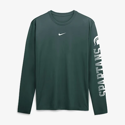 Men's Nike  Green Michigan State Spartans Primetime Logo Sleeve Legend Dri-FIT Long Sleeve T-Shirt