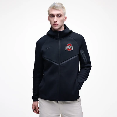 Men's Nike Black Ohio State Buckeyes Tech Fleece Full-Zip Windrunner Hoodie