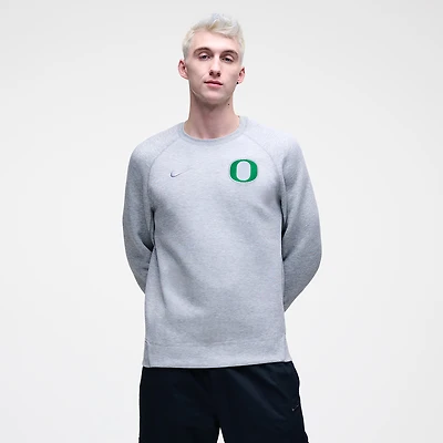 Men's Nike Heather Gray Oregon Ducks Tech Fleece Raglan Sweatshirt