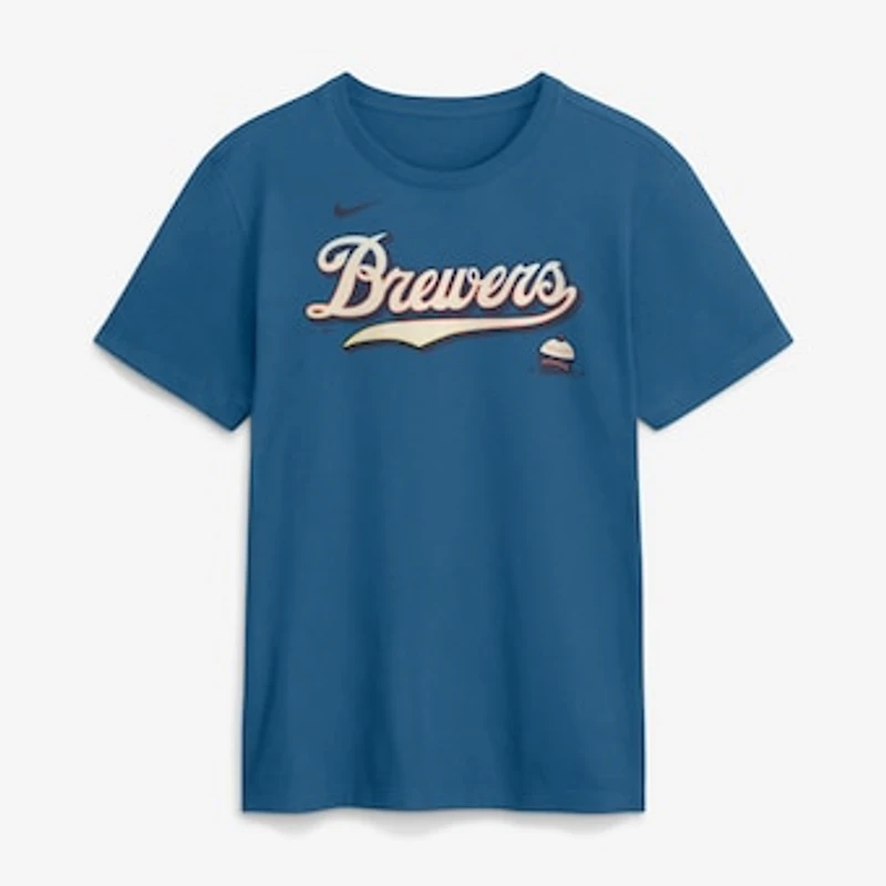 Men's Nike Royal Milwaukee Brewers 2026 City Connect Wordmark T-Shirt