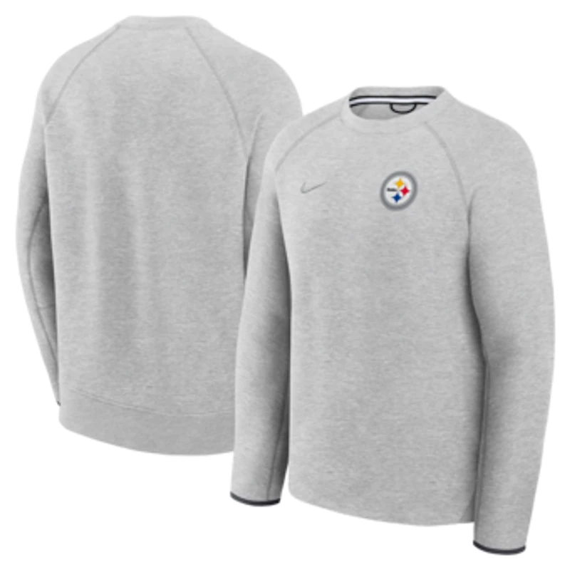 Men's Nike Heather Gray Pittsburgh Steelers Tech Fleece Raglan Sweatshirt