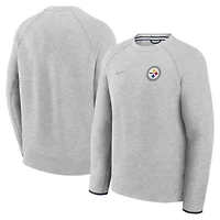 Men's Nike Heather Gray Pittsburgh Steelers Tech Fleece Raglan Sweatshirt