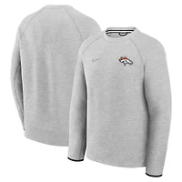 Men's Nike Heather Gray Denver Broncos Tech Fleece Raglan Sweatshirt