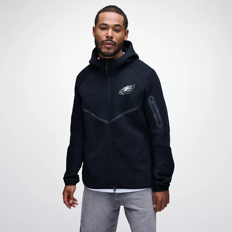 Men's Nike Black Philadelphia Eagles Tech Fleece Full-Zip Windrunner Hoodie