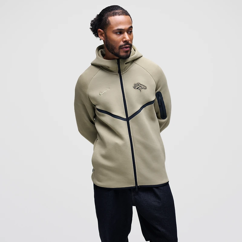 Men's Nike Olive Denver Broncos Tech Fleece Full-Zip Windrunner Hoodie
