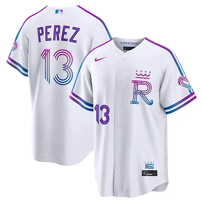 Men's Nike Salvador Perez White Kansas City Royals 2026 City Connect Stadium Jersey