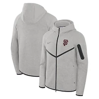 Men's Nike  Heather Charcoal San Francisco Giants Tech Fleece Windrunner Full-Zip Hoodie Jacket