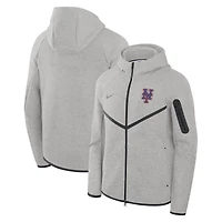 Men's Nike  Heather Charcoal New York Mets Tech Fleece Windrunner Full-Zip Hoodie Jacket