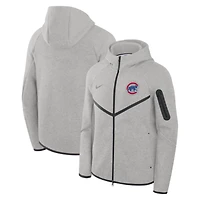 Men's Nike  Heather Charcoal Chicago Cubs Tech Fleece Windrunner Full-Zip Hoodie Jacket