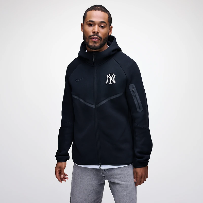 Men's Nike Black New York Yankees Tech Fleece Windrunner Full-Zip Hoodie Jacket