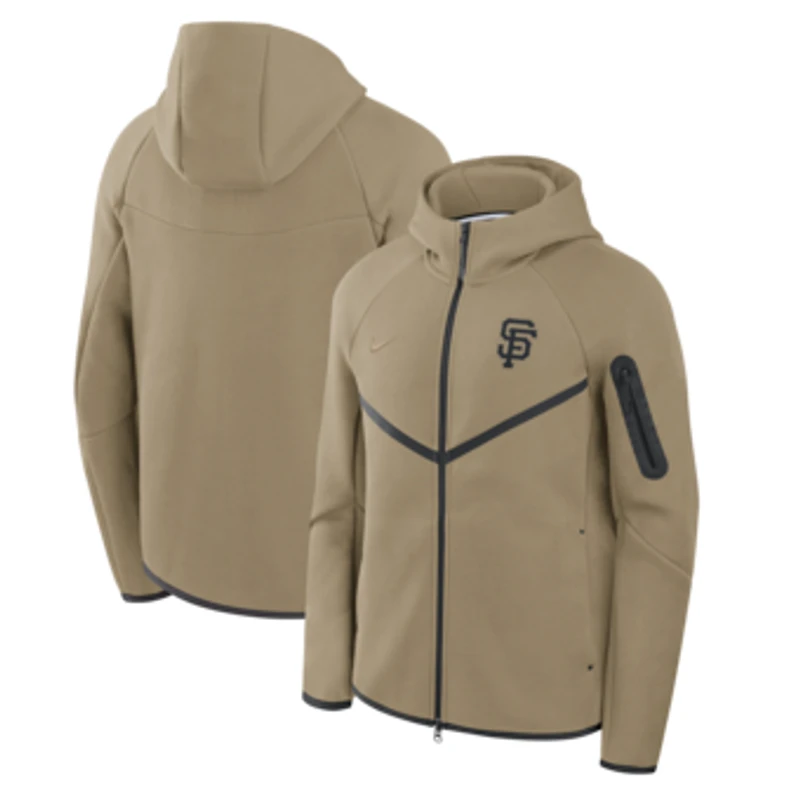 Men's Nike  Tan San Francisco Giants Tech Fleece Windrunner Full-Zip Hoodie Jacket