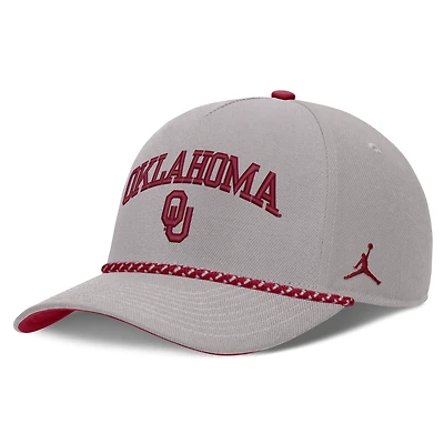 Unisex Jordan Brand Gray Oklahoma Sooners Primetime Rise Rope Adjustable Hat