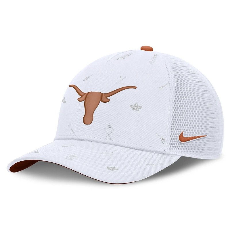 Unisex Nike  White Texas Longhorns Country Club Golfin' Rise Trucker Adjustable Hat
