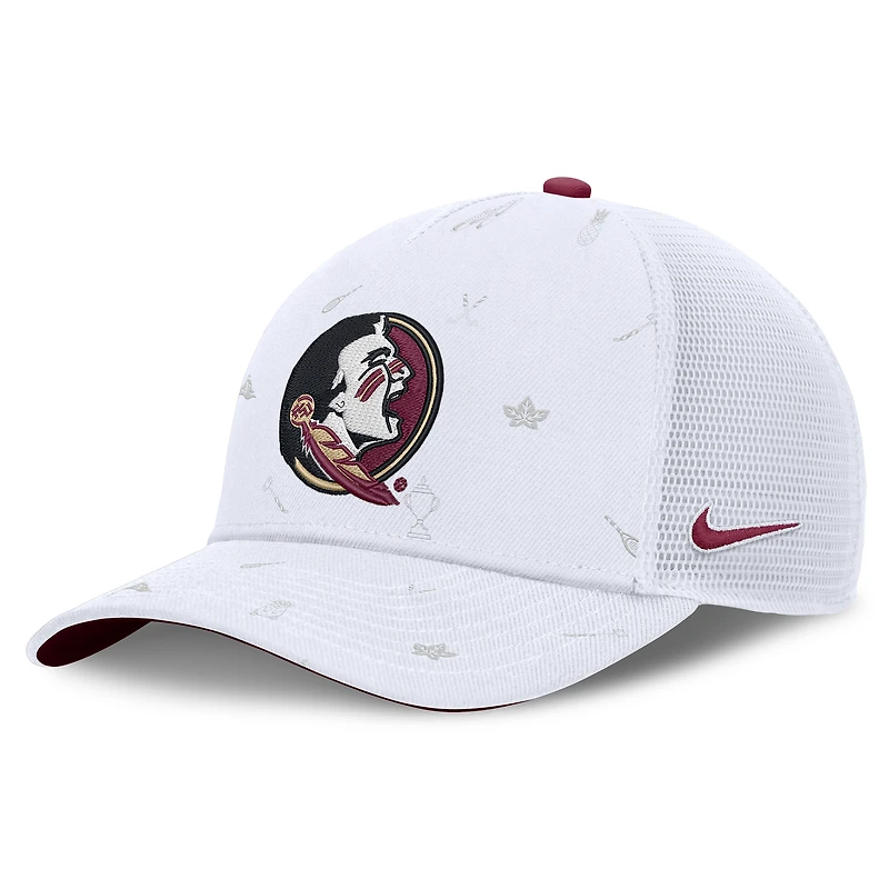 Unisex Nike White Florida State Seminoles Country Club Golfin' Rise Trucker Adjustable Hat