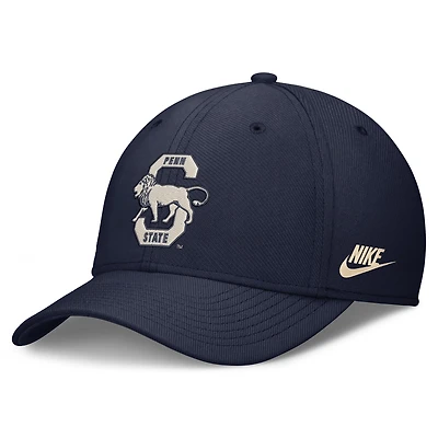 Men's Nike  Navy Penn State Nittany Lions Dri-FIT Vintage Rise Swooshflex Flex Hat