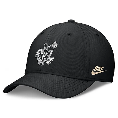 Men's Nike  Black Iowa Hawkeyes Dri-FIT Vintage Rise Swooshflex Flex Hat