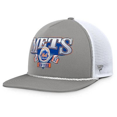 Men's Fanatics Gray/White New York Mets Recall Snapback Hat