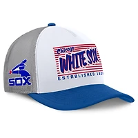 Men's Fanatics White/Royal Chicago White Sox On Deck A-Frame Snapback Hat
