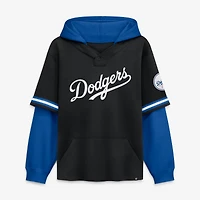 Men's Fanatics Black/Royal Los Angeles Dodgers Oversized Fire Speed​ Layered Hoodie