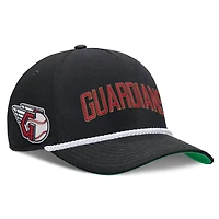 Men's Nike Black Cleveland Guardians Cooperstown Collection Rise Adjustable Hat