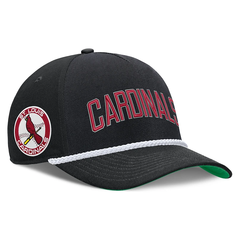 Men's Nike Black St. Louis Cardinals Cooperstown Collection Rise Adjustable Hat
