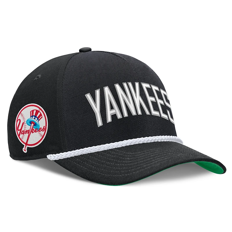 Men's Nike Black New York Yankees Cooperstown Collection Rise Adjustable Hat